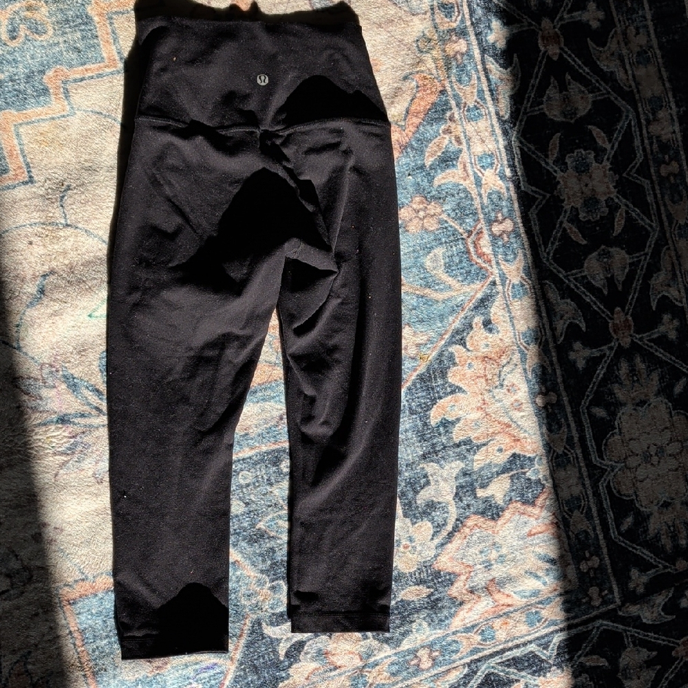 lululemon athletica Black Cropped High-Rise Leggings